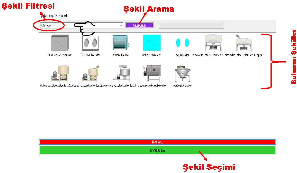 EOS SCADA INDUSTRIAL_LED şekil seçim penceresi