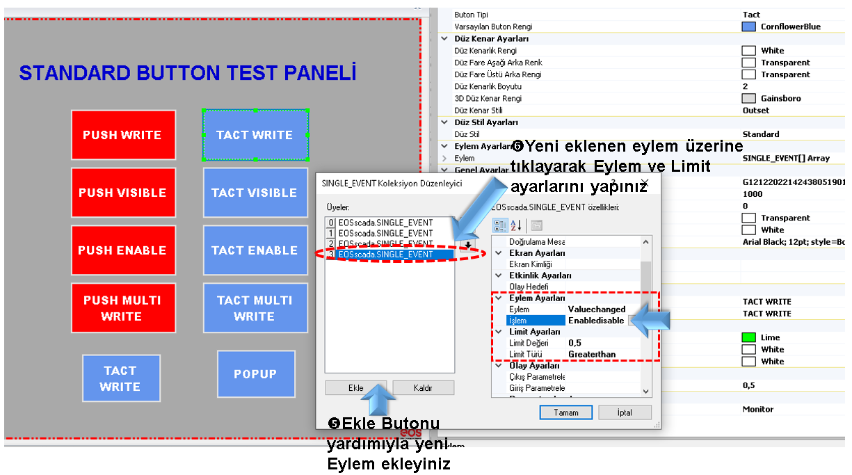 EOS SCADA Valuechanged Enabledisable action settings