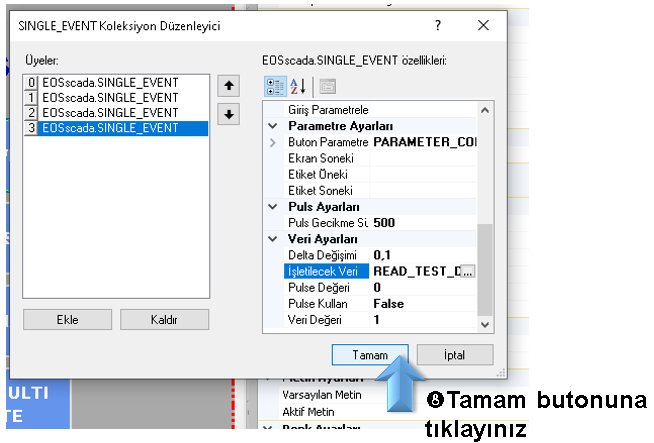 EOS SCADA data selection for processing