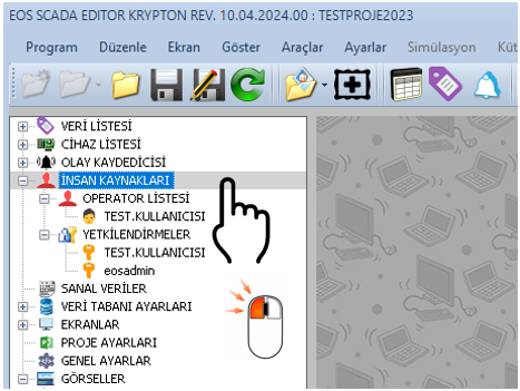 EOS SCADA Editor general workspace layout