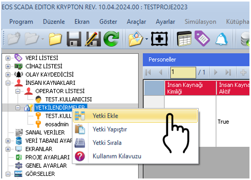 EOS SCADA Editor general workspace layout