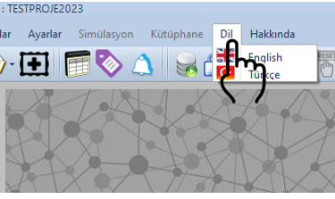 EOS SCADA language selection menu