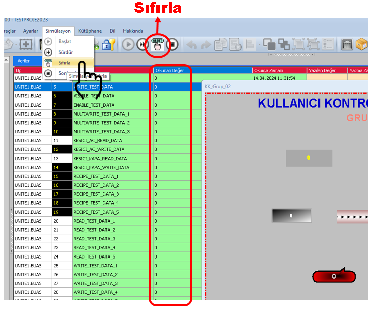 Proje Dışa Aktarma Seçim Penceresi